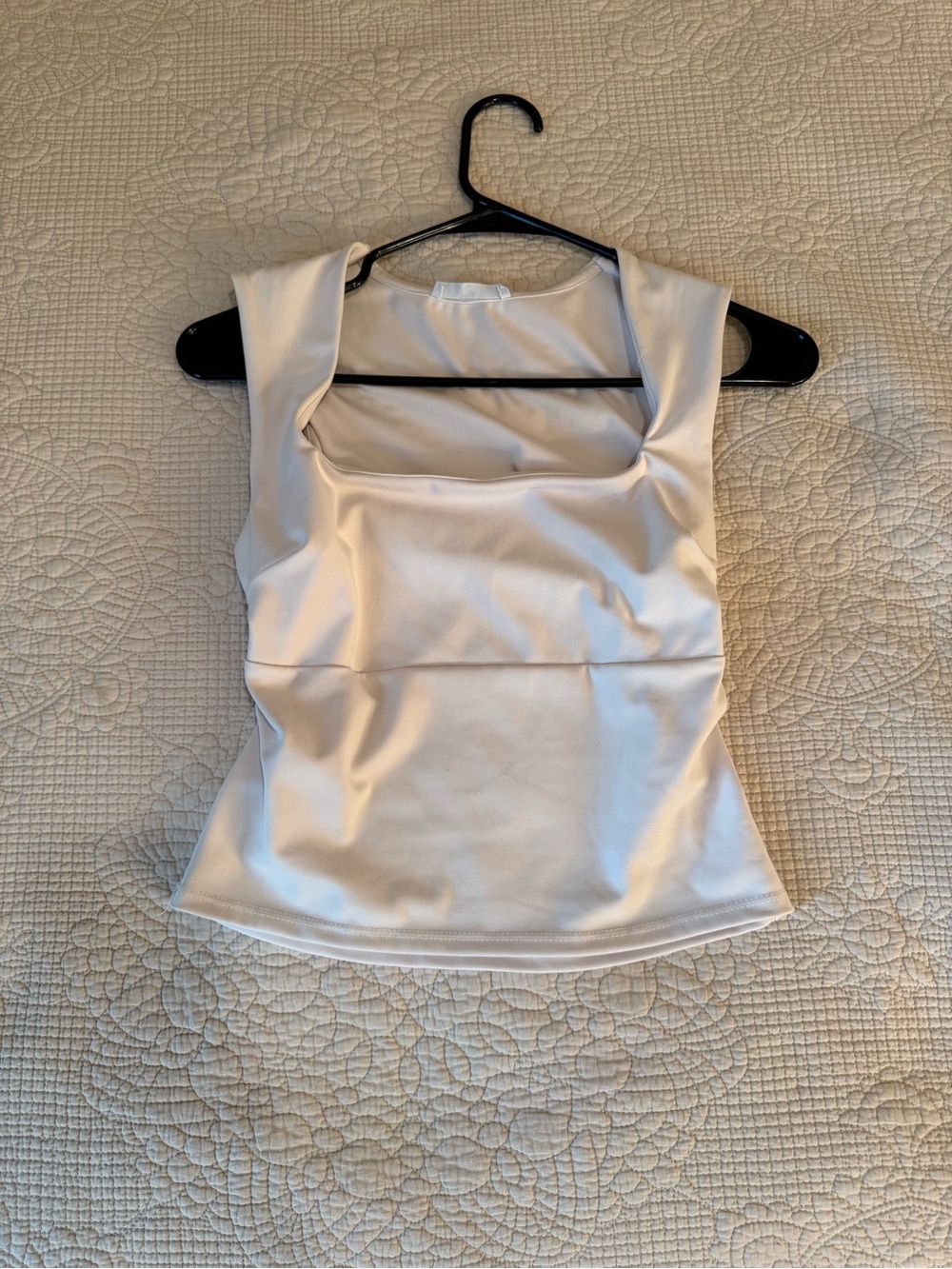 gaze White Square-Neck Tank Top